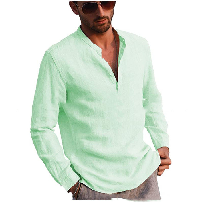 Title 7, Cotton And Linen Long Sleeved Men