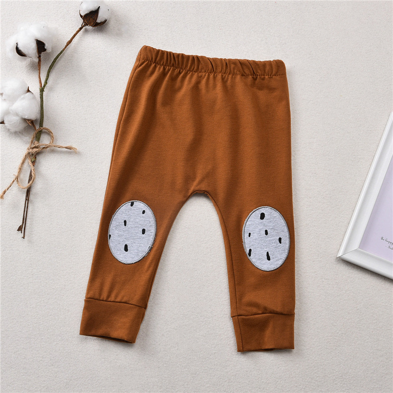 Children's Suit Children's Two-piece Printed Brown Bear Stitching Sweater