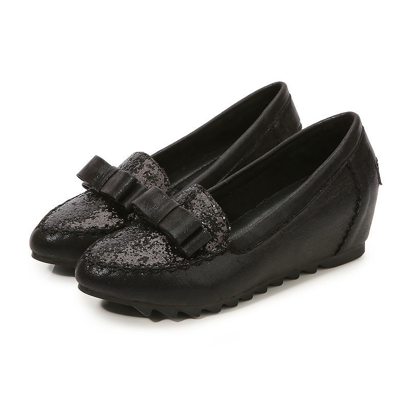 Womens Pumps Pointed Toe Wedge T Strap Buckle Casual Ladies Shoes Breathable Hollow Out Black - Shop at LoveMi