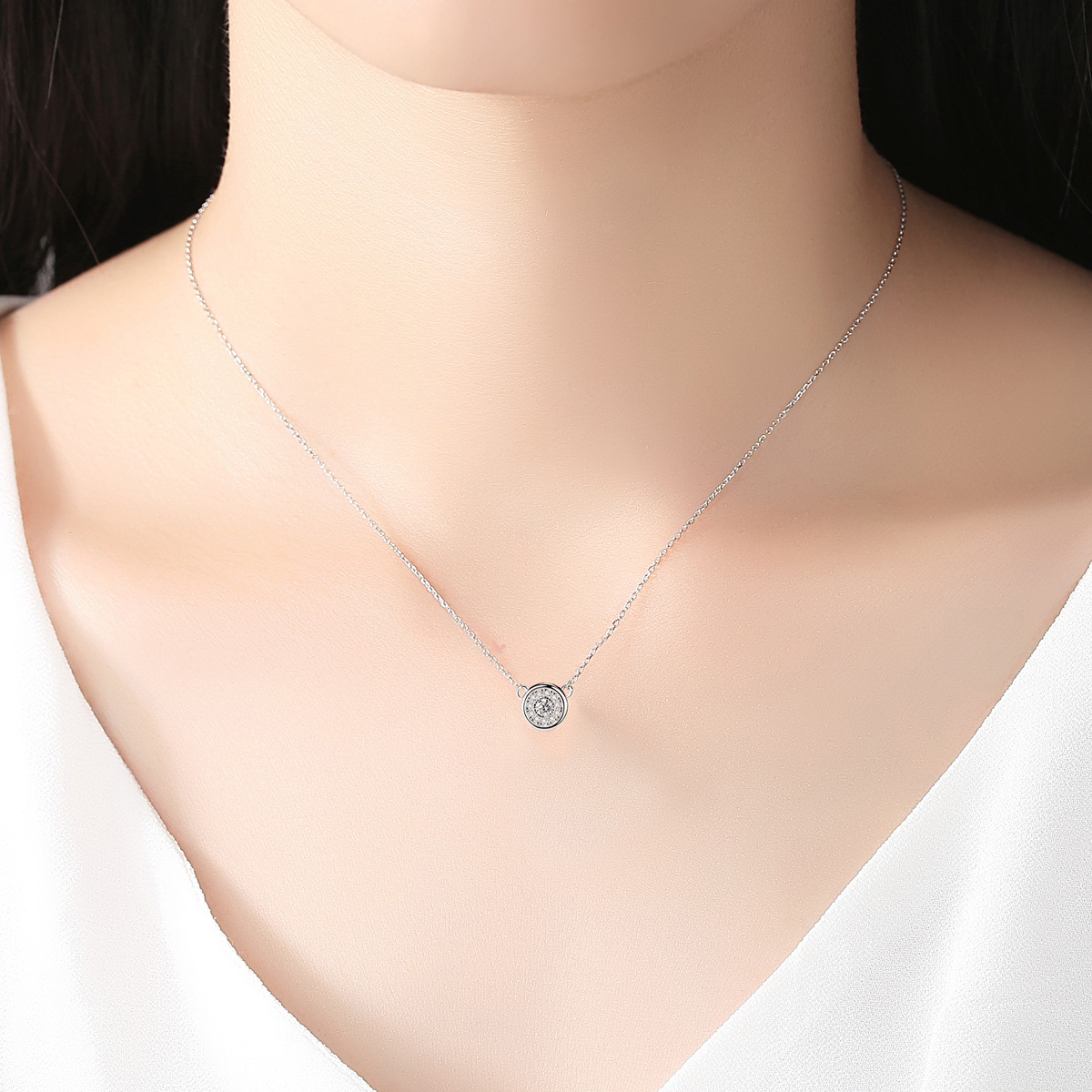Korean Style Simple Pendant With 3A Zircon