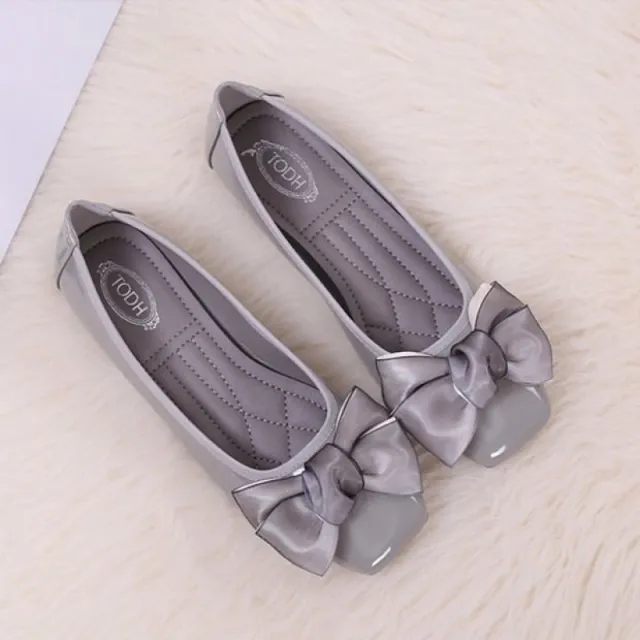 Womens Shoes Ballet Flats Boat Shoes Woman Slip on Elegant Shine Grey - Shop at LoveMi