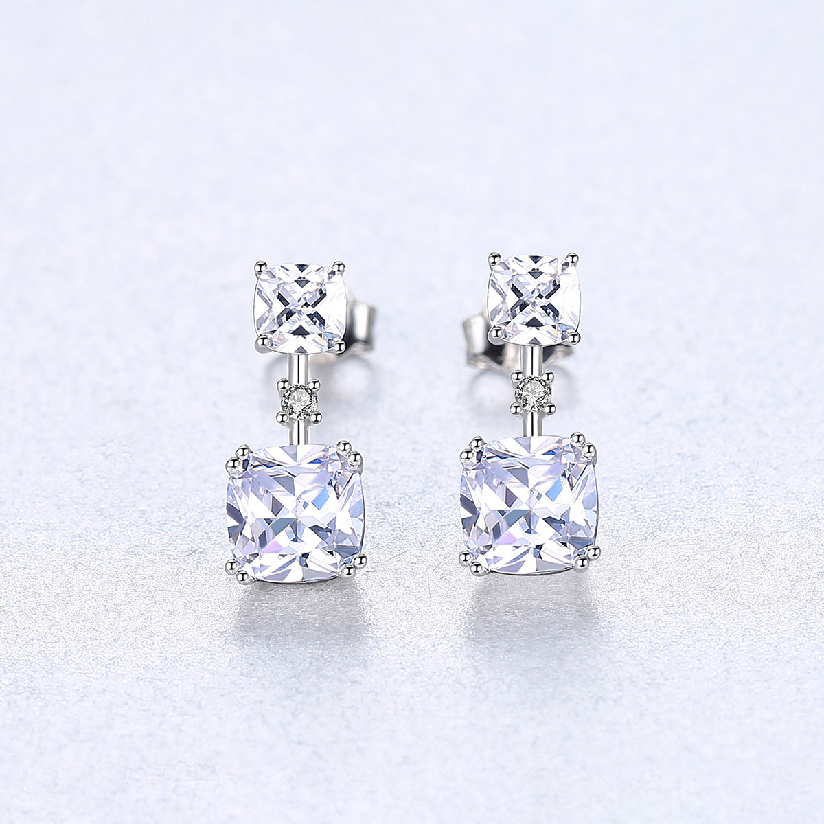 White Gemstone Earrings Foreign Trade Hot Selling Sterling Silver Jewelry