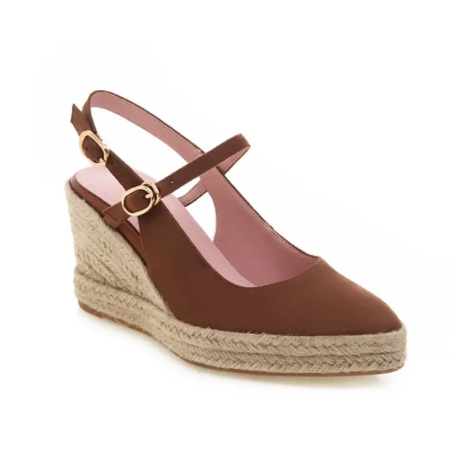Women Shoes Platform Sandals Peep Toe High Wedges Heel Ankle Buckles Espadrilles White - Shop at LoveMi