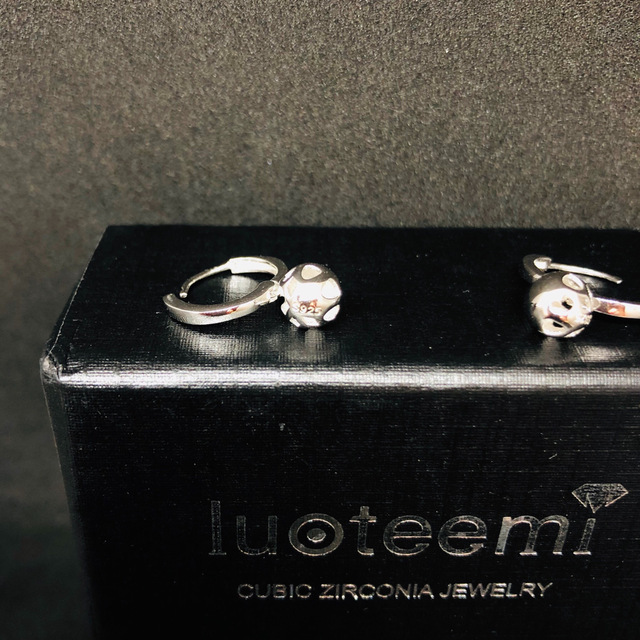 S925 Sterling Silver Earrings Round Beads Ladies Earrings