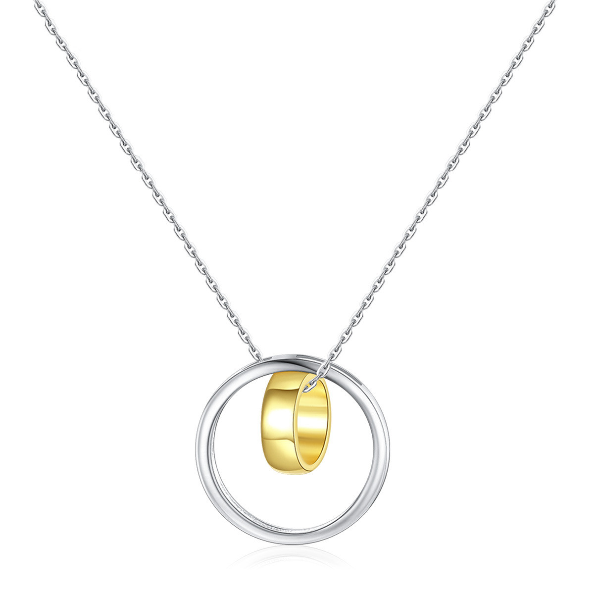 Fashion Personality Simple Glossy Double Circle Double Ring