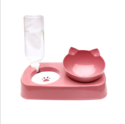 وعاء ماء وطعام قطط بسعة كبيرة مع خاصية الحماية من الانقلاب أوتوماتيكيًا