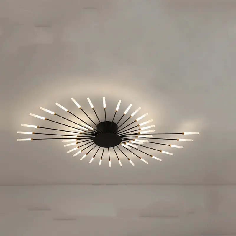 Nordic Minimalist Modern Atmosphere Living Room Fireworks
