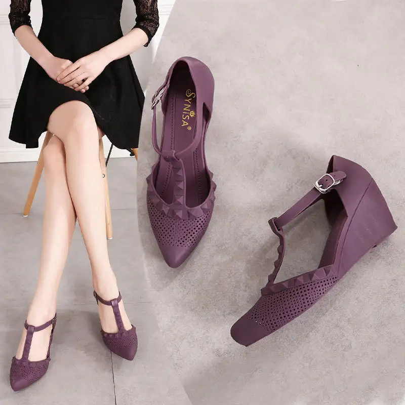 Women's Sandals Baotou Thick-soled Jelly Shoes Pointed Rain Boots