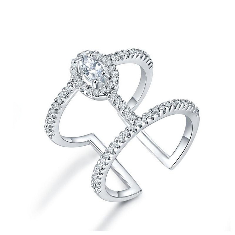 Temperament Ring Simple Trend Micro-inlaid Zircon