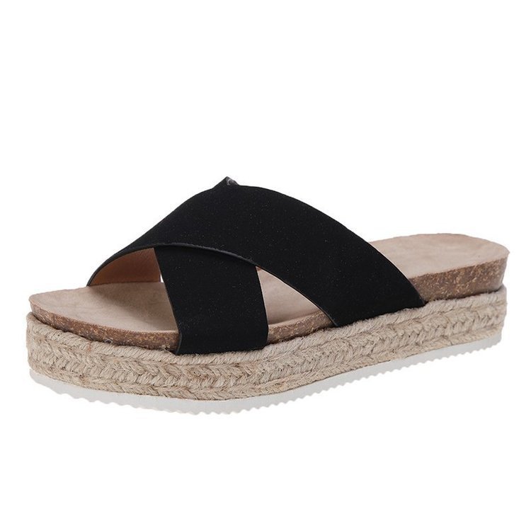 Hemp Rope Thick-soled Comfortable Large Size Outdoor Slippers