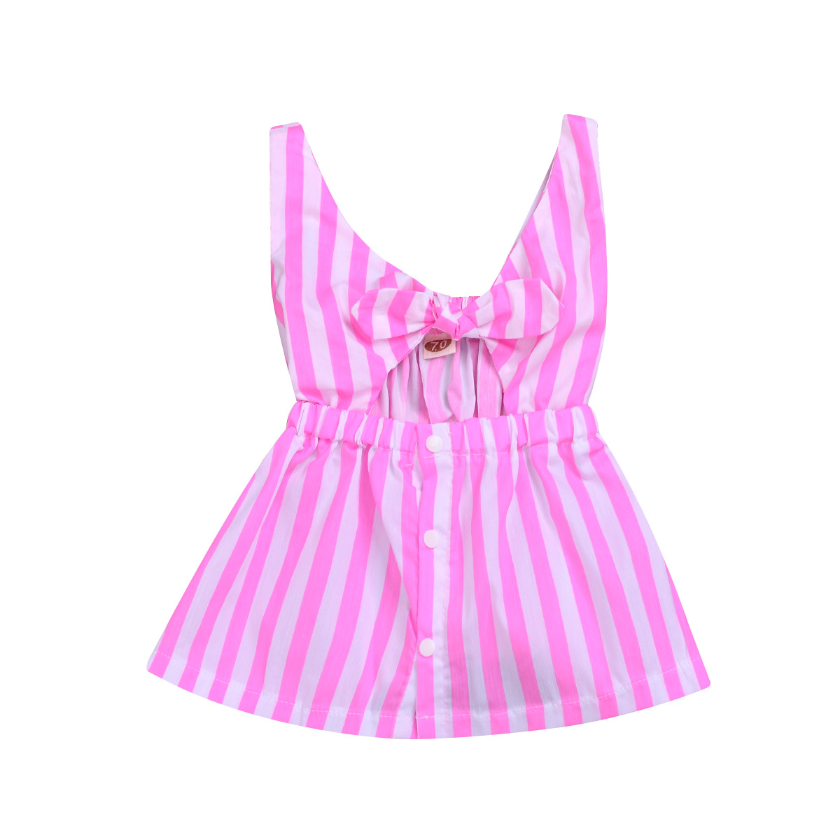 Parent-child Striped Sling Cutout Dress