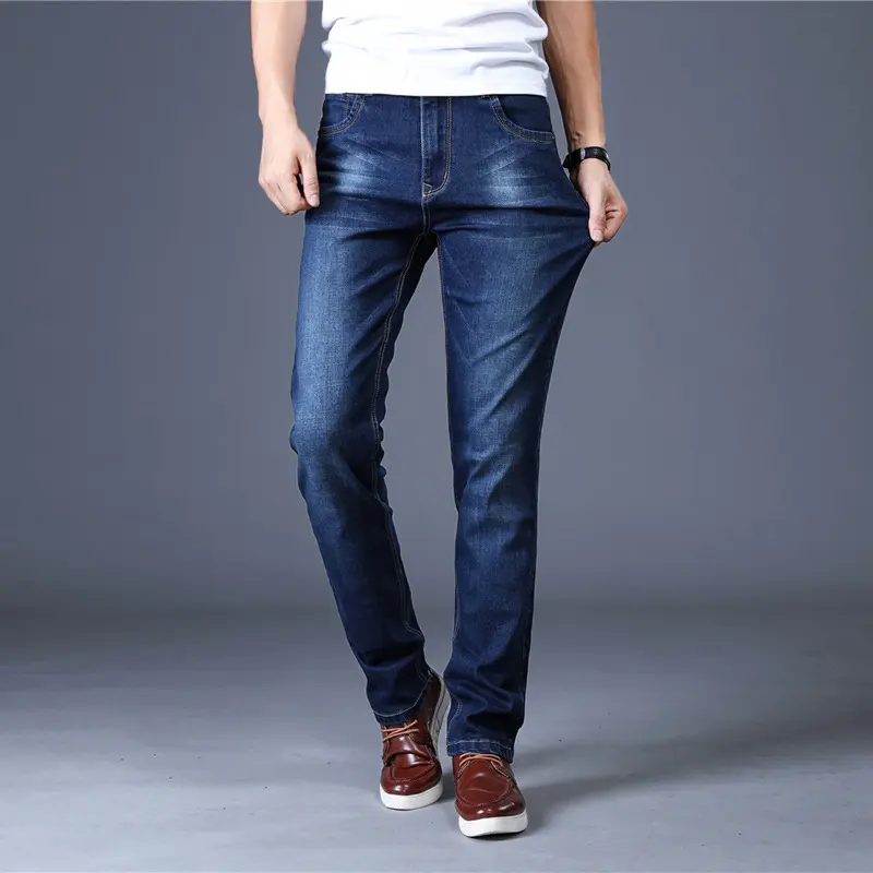 Jeans Men's Slim Straight-leg Stretch Trousers