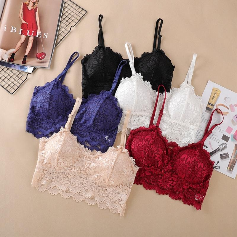 Sexy Ladies Tube Top With Double Shoulder Straps Lace Embroidery — image 1