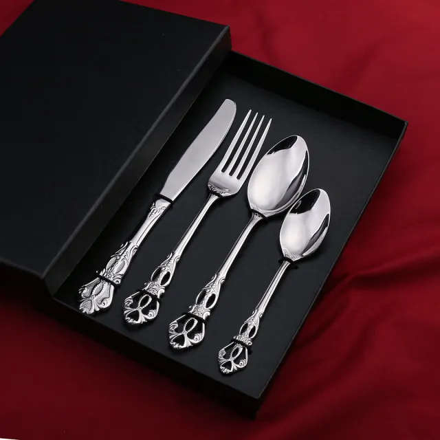 Stainless Steel Western Tableware Set Natural Fourpiece Gift Box Se - Shop at LoveMi