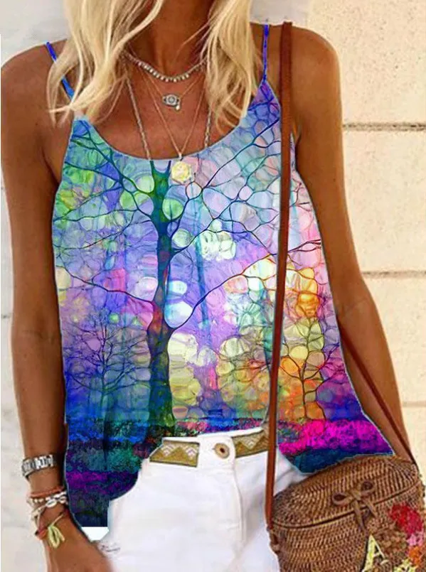 Women's Summer Loose Casual Printed Camisole 2.Style - Shop at LoveMi