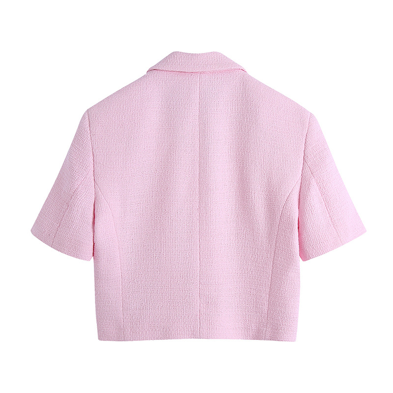 Short-sleeved Jacket And High-waist Shorts Suit