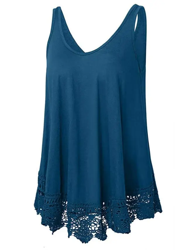 Casual All match Plus Size Vest T shirt Blue - Shop at LoveMi