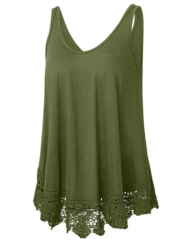 Casual All match Plus Size Vest T shirt Green - Shop at LoveMi