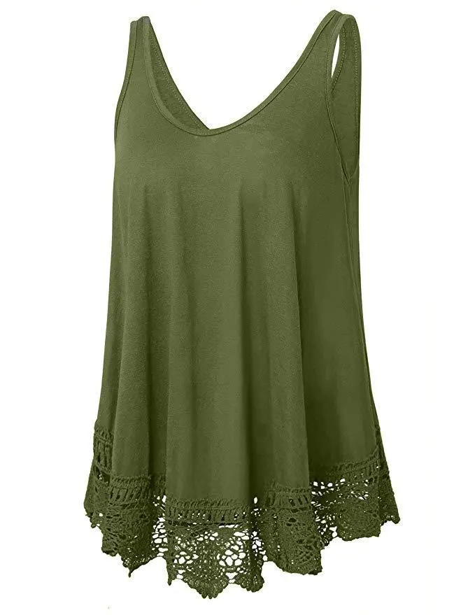 Casual All-match Plus Size Vest T-shirt - Green