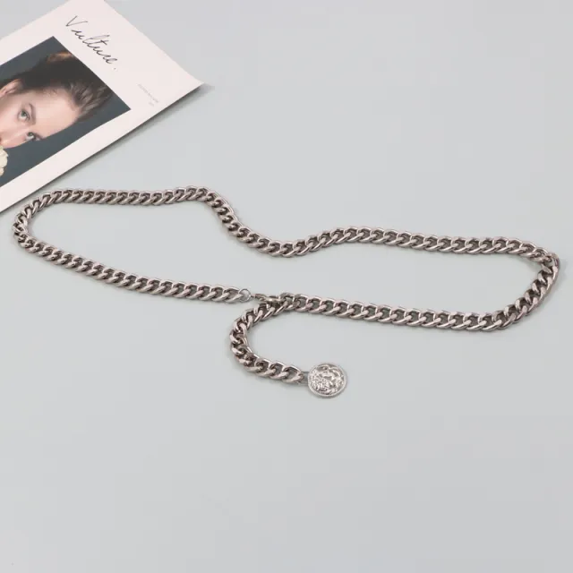 Simple Metal Belt Decorated Dress Sweater Chain Silver - Shop at LoveMi
