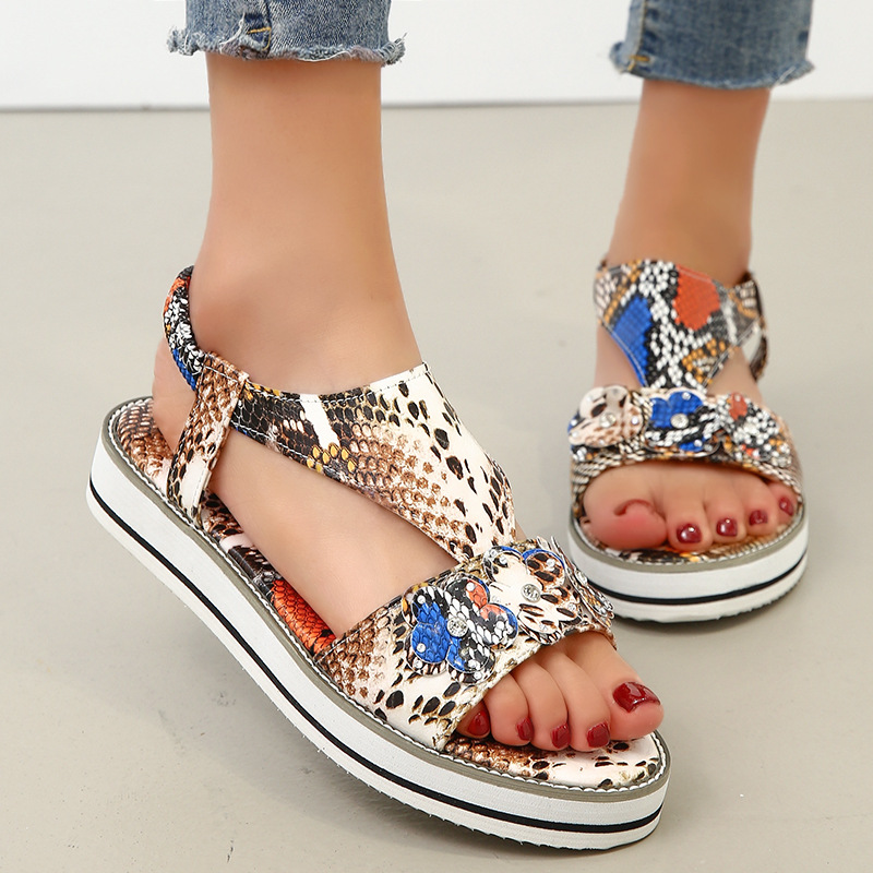 Summer New Fashion Casual Flat Elastic Women Sandals Serpentine 37 - Shop at LoveMi