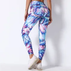 High waist stretch sports running fitness pants - C4 - View 1