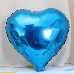 18-inch Heart-shaped Aluminum Film Balloon Christmas And New Year's Day Decoration - Blue - View 1