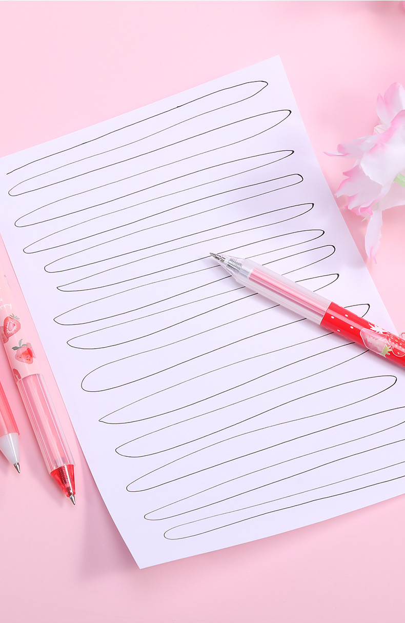 Brand New Stationery Product HAGP1510 Strawberry Limited Series Gel Pen 4 Sets Student Press Gel Pen