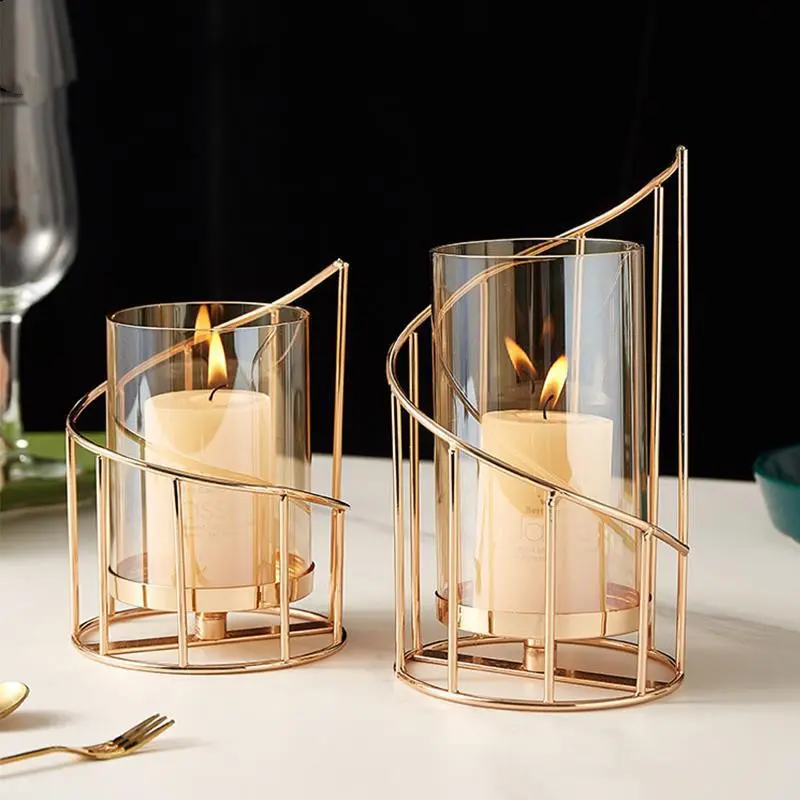 Nordic Romantic Candle Holder Ornaments Wrought Iron Decoration Vase