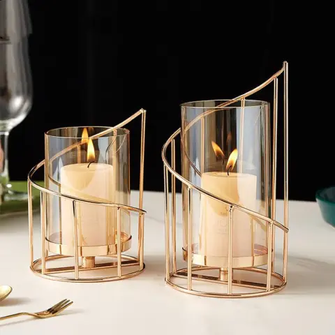 Nordic Romantic Candle Holder Ornaments Wrought Iron Decoration Vase