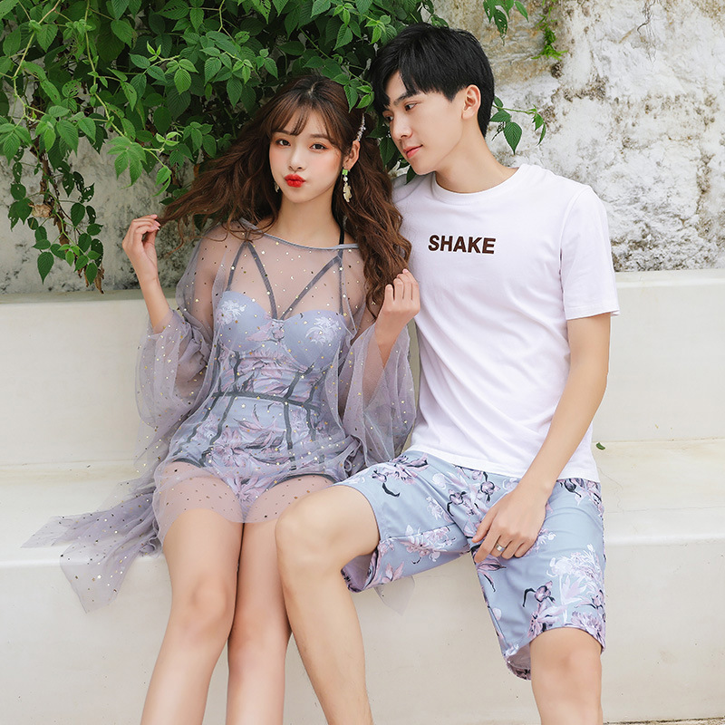 Two-piece Veil Holiday Fairy Fan Male Beach Pants