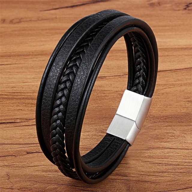 Stainless Steel Magnetic Buckle Charm Cuff Bracelet
