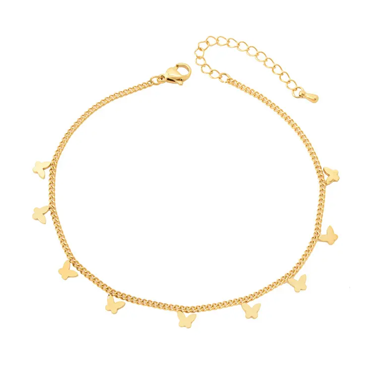 Geometric Cute Titanium Steel Anklet Wettable