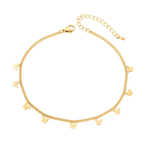 Geometric Cute Titanium Steel Anklet Wettable