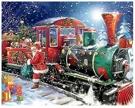 Christmas Train DIY Painting By Numbers Kit White - Shop at LoveMi