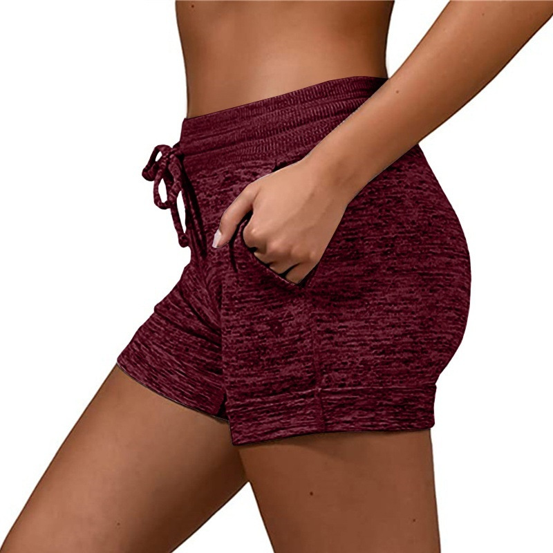 Yoga Pants Sports Buttocks Fitness Pants High Waist Elastic Yoga Pants Wine - Shop at LoveMi