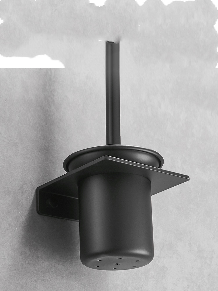 Nordic Black Space Aluminum Punch-free Toilet Toilet Toilet Brush Set Bathroom Rack Wall-mounted Wall-mounted