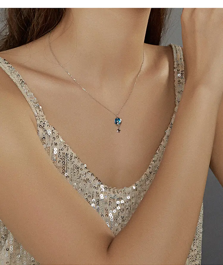 Platinum Plated Moon Cat S925 Silver Necklace