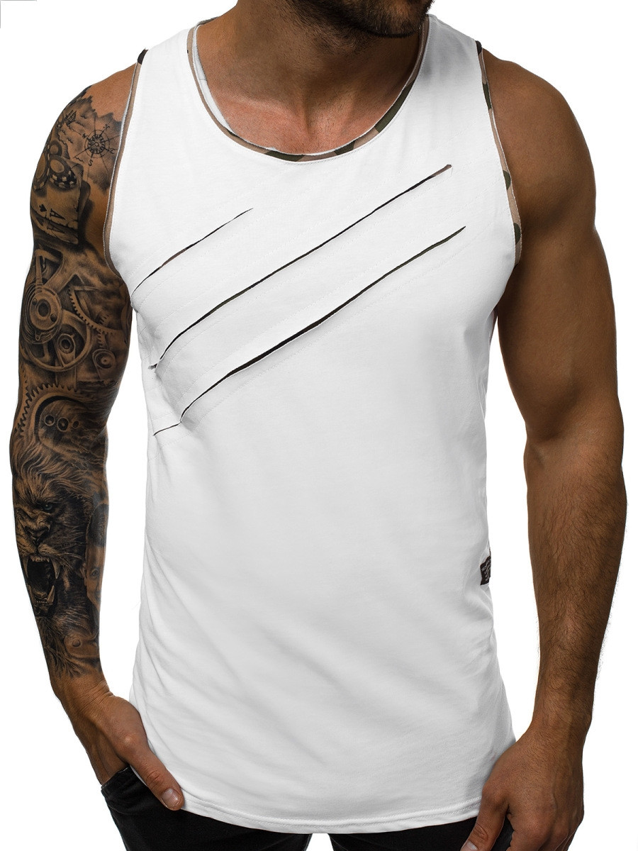 Summer Men's Sleeveless Vest Broken Copper Fitness Vest