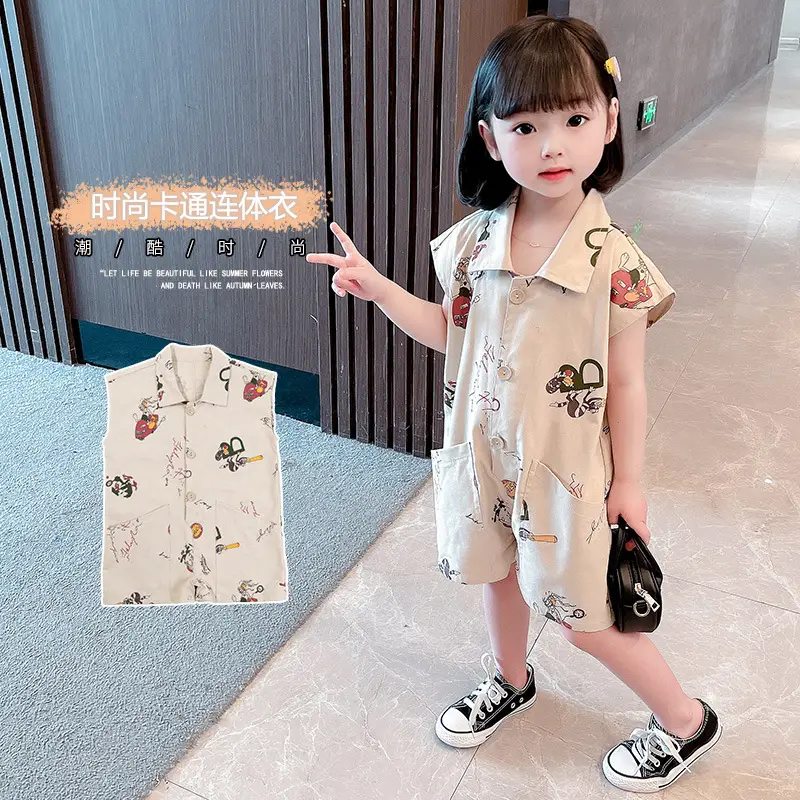 Summer New Style Graffiti Jumpsuit Korean Male And Female Baby