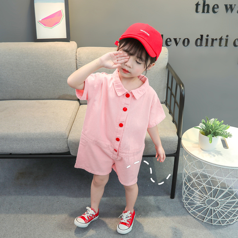 Snap Button Letters Jumpsuit Korean Style Male And Female Baby Romper