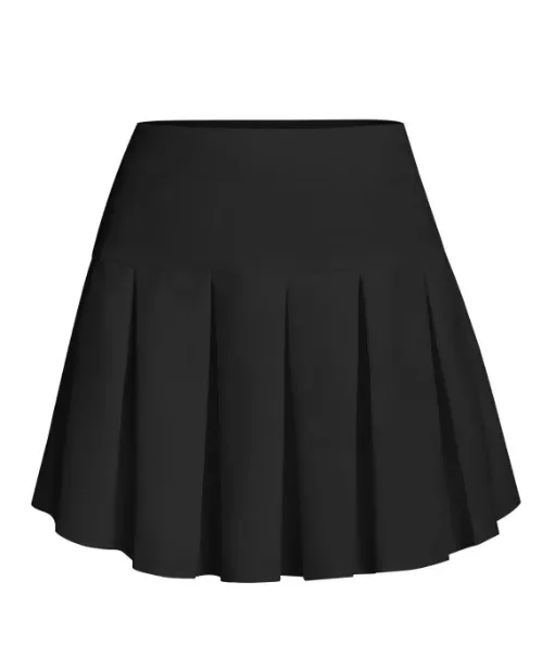 Temperament Women's Slim Pleated Skirt - Black