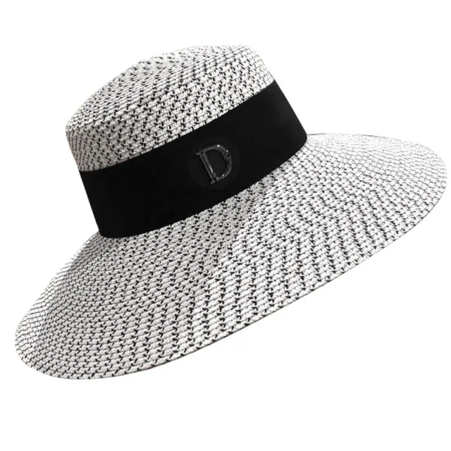 D Letter Big Eaves Summer Seaside Outing Beach Hat White - Shop at LoveMi