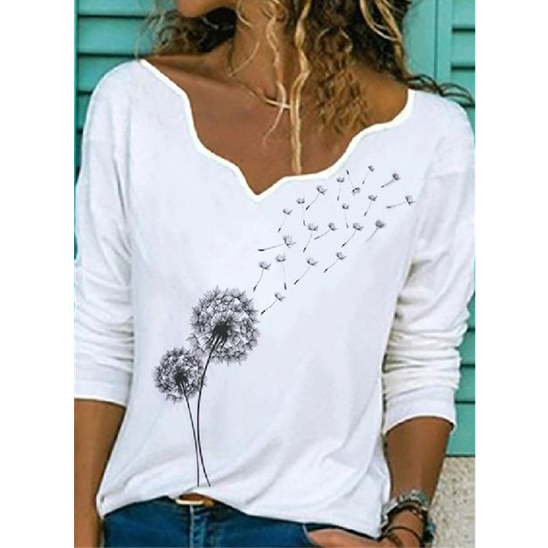 Title 2, Printed T-shirt Fashion Casual Plus Size Top