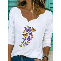 Printed T-shirt Fashion Casual Plus Size Top - 6 Style-M - View 1