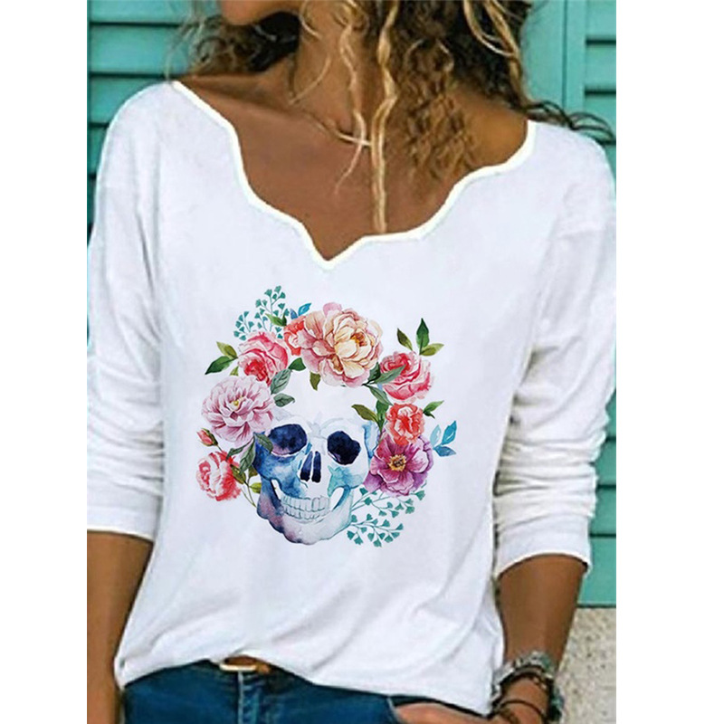 Printed T shirt Fashion Casual Plus Size Top 10 Style 3Xl - Shop at LoveMi