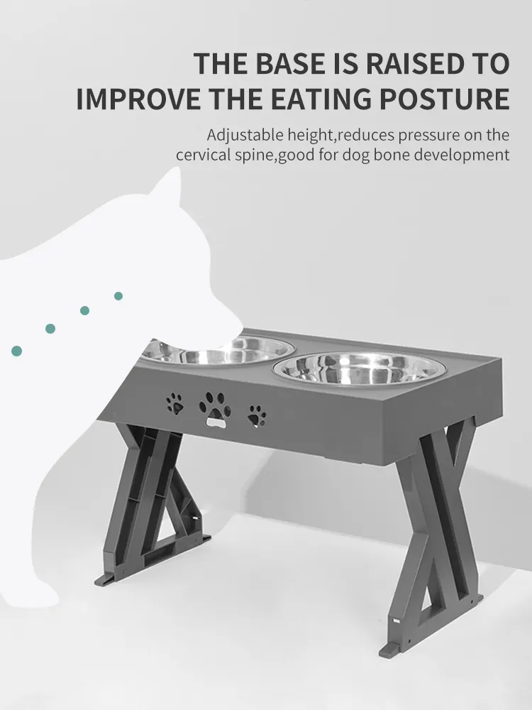 Pet Bowl Dog Feeder Stainless Steel Folding