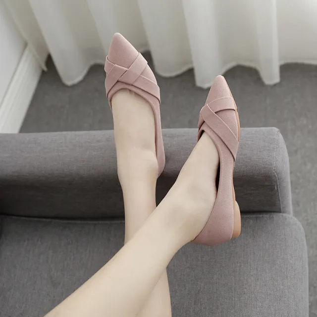 Gentle Shoes Pointed Toe Shallow Shoes Pink - Shop at LoveMi