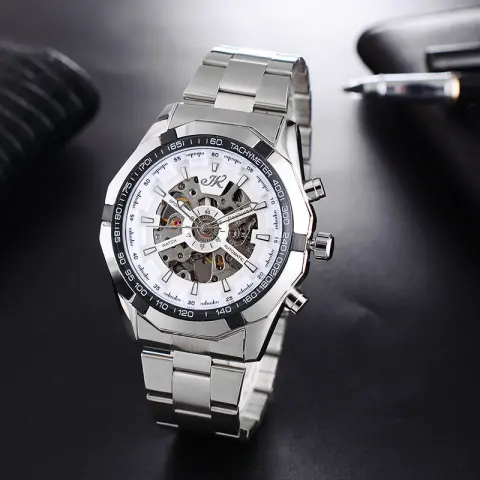 Mens Watch Mechanical Steel Band Fashion High-end Hollow