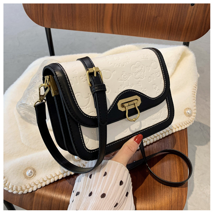 Fashion Contrast Color Single Shoulder Messenger Bag Mini Texture Small Square Bag